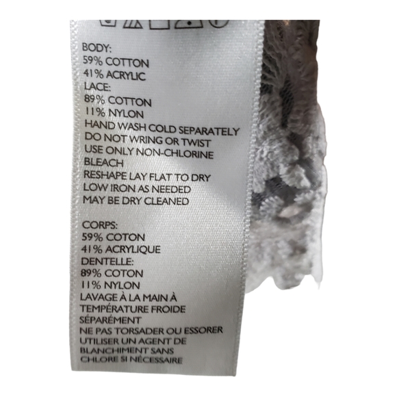 Pins and Needles Grey Long Sleeve Scoop Neck Sweater Grey Lace Hemline Size M - Picture 4 of 6